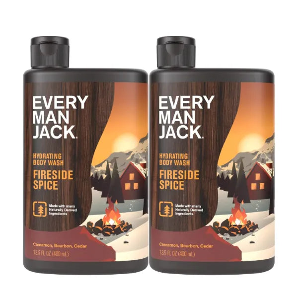 Every Man Jack Hydrating Body Wash, Deeply Clean with Glycerin + Naturally Derived Ingredients - 13.5 oz (Pack of 2)