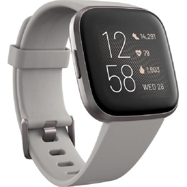 Fitbit Versa 2 Activity Tracker Health And Fitness Advanced Smartwatch (FB507GYSR) - Stone / Mist Gray Aluminum