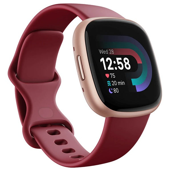 Fitbit Versa 4 Activity Tracker Fitness Watch (FB523RGRD) - Beet Juice / Copper Rose Aluminum