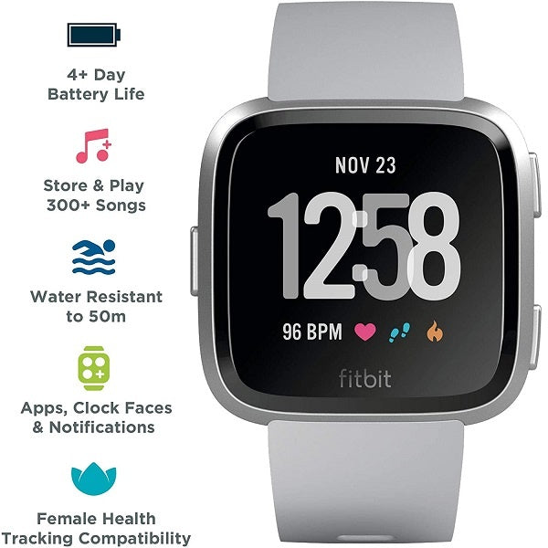 Fitbit Activity Tracker Versa Watch (FB505SRGY) Gray / Silver