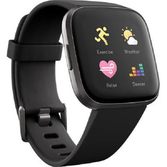 Fitbit Versa 2 Activity Tracker Health And Fitness Advanced Smartwatch (FB507BKBK) Black / Carbon Aluminum