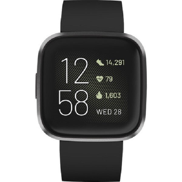 Fitbit Versa 2 Activity Tracker Health And Fitness Advanced Smartwatch (FB507BKBK) Black / Carbon Aluminum