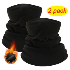 Voofly 2 Pack Fleece Neck Gaiter, Windproof Thermal Mask - Black