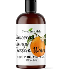 Sweet Essentials Premium Organic Moroccan Rose Water 4oz Imported from Morocco 100% Pure (Food Grade) No Oils or Alcohol Rich in Vitamin A & C. Perfect for Reviving, Hydrating & Rejuvenating Your Face & Neck