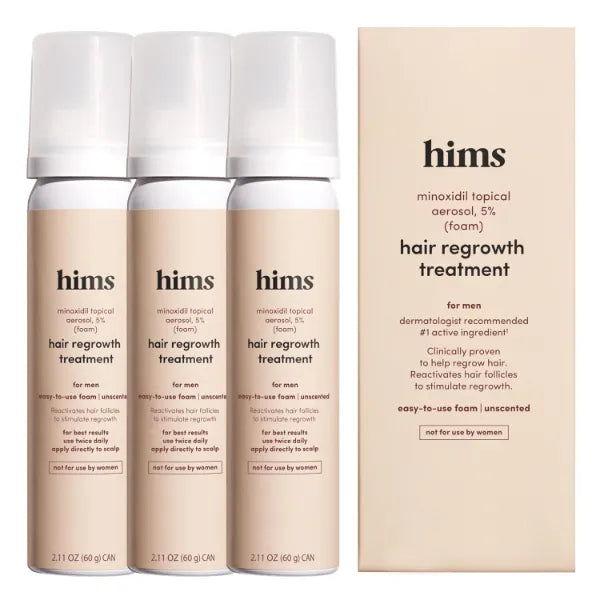 hims Hair Regrowth Treatment,Topical Minoxidil 5% Solution for Men, Extra Strength, Supports Thicker, Fuller Hair, Non-Greasy - Unscented