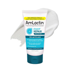 AmLactin Foot Repair Cream and Moisturizing Socks, Therapeutic Foot Cream for Dry Cracked Heels and Feet, No-Scrub Exfoliator & Moisturizer with 15% Lactic Acid AHA, 3 oz