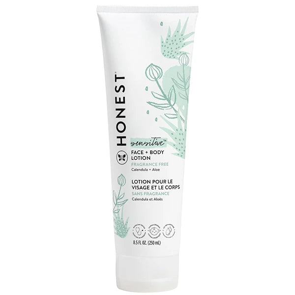 The Honest Company Hydrating Face and Body Lotion, Fast Absorbing, Naturally Derived, Hypoallergenic, Fragrance-Free, Sensitive, 8.5 fl oz