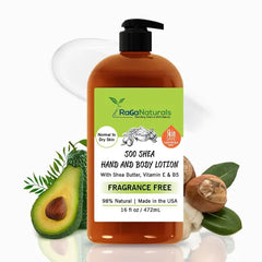 RaGaNaturals Shea Butter Body Lotion – Unscented, Lavender & Mango, Hydrating & Nourishing with Vitamin E, B5, Argan & Avocado Oils, Vegan & Cruelty-Free
