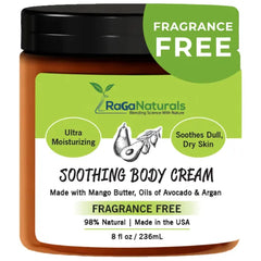 RaGaNaturals Hand & Body Cream – Fragrance Free, Lavender & Mango, Deep Moisturizing for Dry & Sensitive Skin with Vitamin E & Natural Oils, Vegan & Non-Toxic - 8 oz