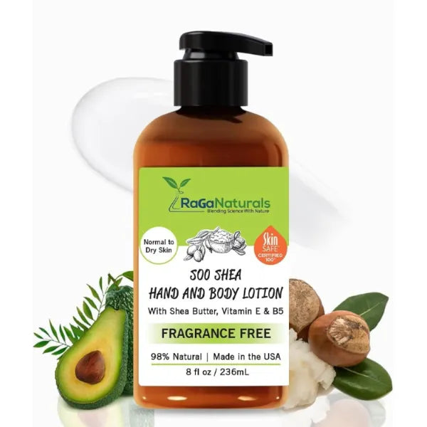 RaGaNaturals Shea Butter Body Lotion – Unscented, Lavender & Mango, Hydrating & Nourishing with Vitamin E, B5, Argan & Avocado Oils, Vegan & Cruelty-Free