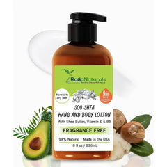 RaGaNaturals Shea Butter Body Lotion – Unscented, Lavender & Mango, Hydrating & Nourishing with Vitamin E, B5, Argan & Avocado Oils, Vegan & Cruelty-Free