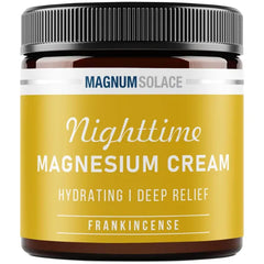 Magnum Solace Magnesium Lotion Nighttime Magnesium Cream Apply to Legs, Arms or Chest Topical Magnesium Chloride USA Made and Safe for Kids