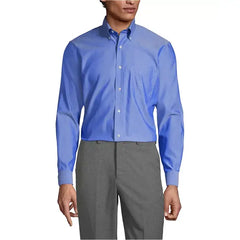 Lands' End Men's Long Sleeve No Iron Pinpoint Dress Shirt