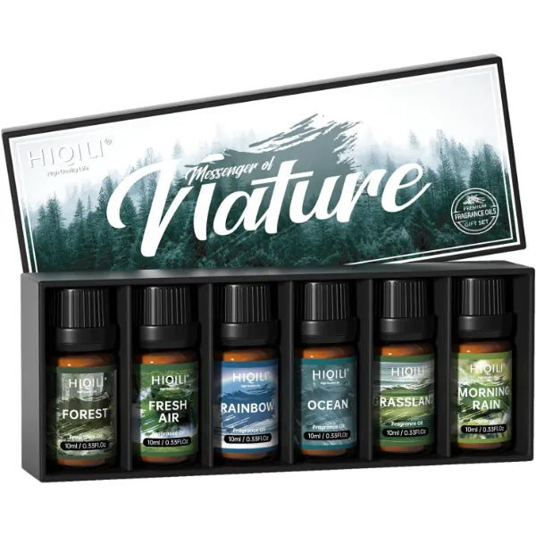 HIQILI Premium Fragrance Oil Gift Sets – 6-Pack Scented Oils for Candle Making, Diffusers, Soap & DIY Crafts (6 x 10ml)