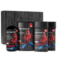 Every Man Jack Spider-Man Body Set, Bath and Body Marvel Gift Set with Clean Ingredients & Incredible Scents - Perfect for Every Guy & Marvel-Lover, Includes Body Wash, Shampoo & Deodorant 2-Pack