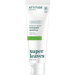 Attitude Fluoride-Free Toothpaste, Peppermint Flavor, Vegan & Cruelty-Free, Sugar-Free, Plant & Mineral-Based Ingredients, Clean Oral Care - 4.2 Oz