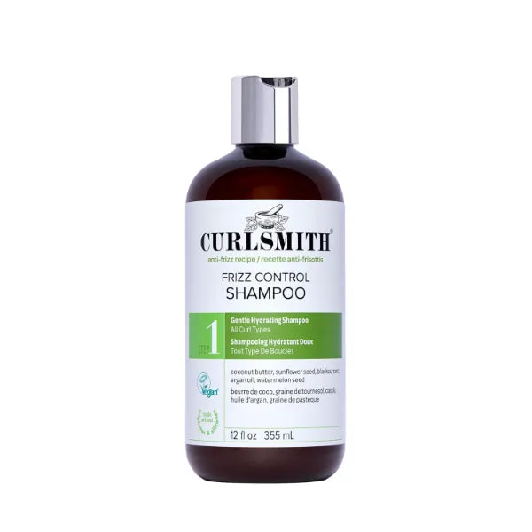 CURLSMITH Frizz Control Shampoo - Frizz-Fighting Shampoo for Curls, Removes Build-Up, For All Curl Types, Vegan & Cruelty Free