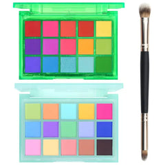UCANBE 15 Color Eyeshadow Palette Collection – Vibrant Neon, Smoky & Neutral Shades – Highly Pigmented Matte, Shimmer & Glitter Finishes