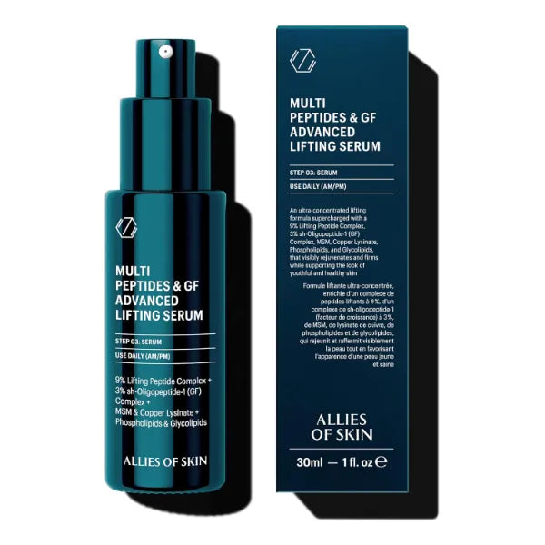 Allies of Skin Multi Peptides & Growth Factor Collagen Boosting Face Serum | Skin Tightening Anti-Aging Complex with 9% Peptides| Firms Sagging Skin & Visibly Reduces Wrinkles