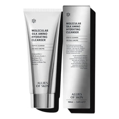 Allies of Skin Molecular Silk Amino Hydrating Cleanser, Hyaluronic Acid, Ceramides, Safflower & Moringa Oils. Nourishes, Conditions & Repairs