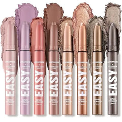 LANGMANNI Eyeshadow Stick Waterproof Multi Color Eyeshadow Pen Set,Creamy Long Lasting Eye Makeup Kit,Natural & Shimmer Shades Contour Stick,Perfect Gifts For Women