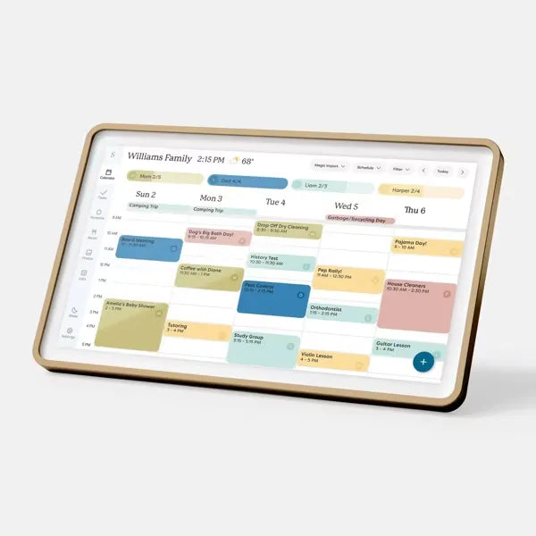 Skylight Calendar 2 15" Touchscreen Smart Display – Antique Brass Limited Edition, Family Organizer with Chore Charts & Meal Planning