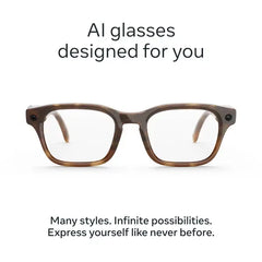 Meta Adventurer Smart AI glasses - Classic Tortoise Frame With Clear Lenses (Size Standard)