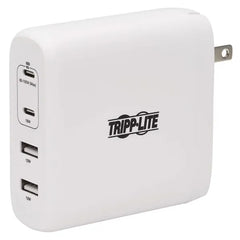 Tripp Lite 4-Port Compact USB Wall Charger 100W GaN - 2 USB-C PD + 2 USB-A Ports, Fast Charging - White