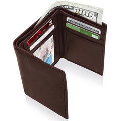 Access Denied Genuine Leather Slim Trifold Wallet for Men - RFID Blocking