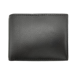George Men's Genuine Milled Leather Bifold Wallet with Wing, RFID Protected - Black