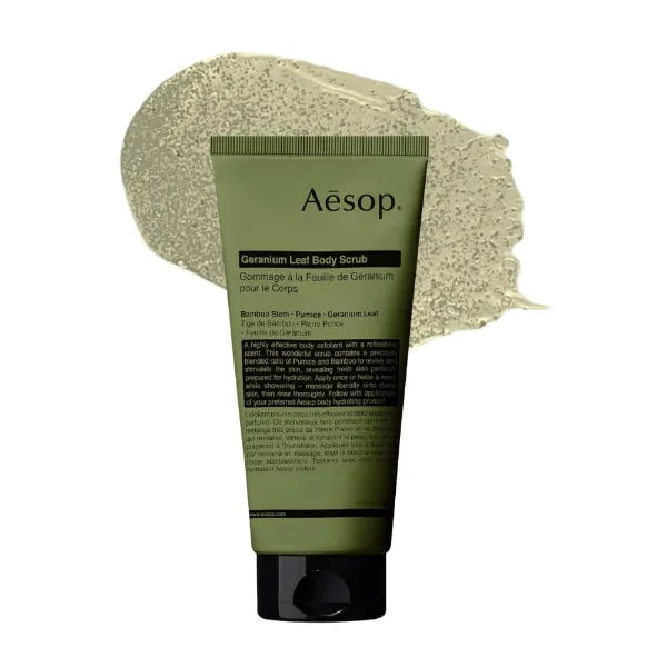 Aesop Geranium Leaf Exfoliating Body Scrub | Smooth, Soft, Hydrated Skin | Finely Milled Pumice and Aromatic Botanicals to Polish the Skin