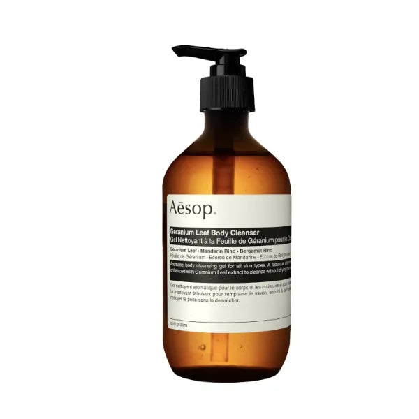 Aesop Body Cleanser Collection | Geranium Leaf, Eleos Nourishing, A Rose By Any Other Name, Coriander Seed | Gentle, Hydrating & Refreshing | 16.9 oz / 500mL