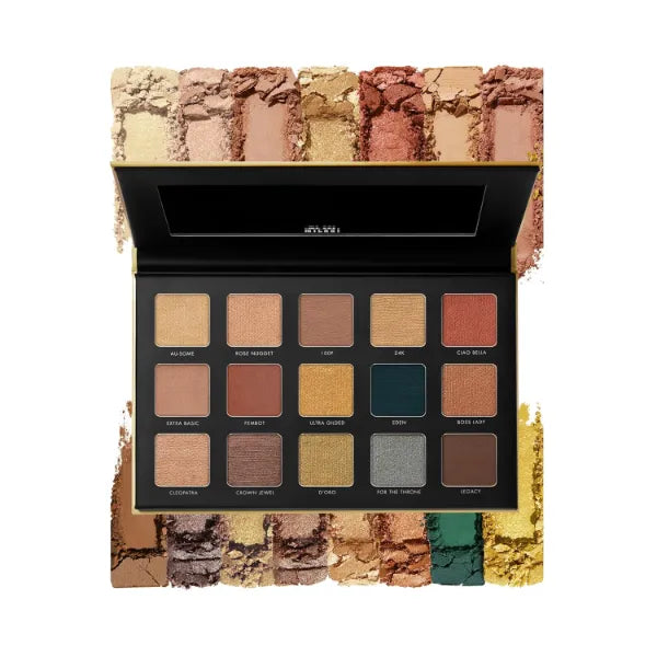 Milani Gilded Hyper Pigmented Eyeshadow Palette - 15 Natural Looking Makeup Eyeshadow Colors for Your Everyday Look