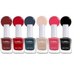 Claraline Nail Polish Set, 6 Trendy Colors, Non-toxic, Eco-Friendly, Quick Dry, All Seasons Skin Tones, Professional Manicure for Women and Girls