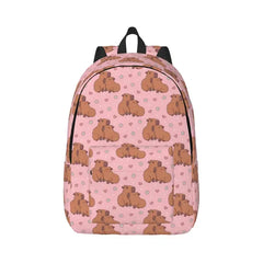 Giroia Heart Capybara for Canvas Backpack for Men and Women Lightweight College Back Pack with Laptop Compartmen