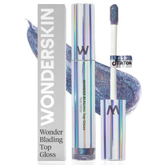 Wonderskin WONDER BLADING Top Gloss - Clear Glitter Lip Gloss, Hydrating and High Shine Finish Lip Makeup