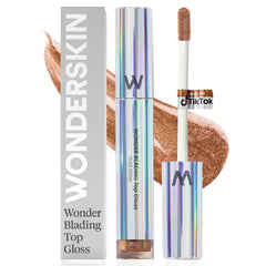 Wonderskin WONDER BLADING Top Gloss - Clear Glitter Lip Gloss, Hydrating and High Shine Finish Lip Makeup