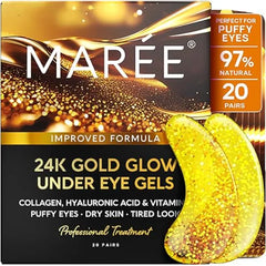 MAREE Eye Gels Pads Under Eye Patches for Puffy Eyes and Dark Circles with Collagen & Hyaluronic Acid Anti Wrinkles Under Eye Masks Skincare Treatment for Puffiness & Bags Parches Para Ojeras