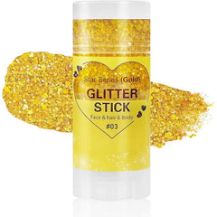 Mysense Carnival White Body Glitter Stick,Face Hair Glitter Gel for Women Kids,Sparkling Mermaid Sequins Chunky Glitter Face Paint Makeup,Singer Concert Outfit Festival Rave Accessories