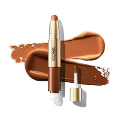 ICONIC LONDON Radiant Concealer & Brightening Duo | Creamy Liquid + Brightening Crayon Dual Ended Concealer, Cruelty Free, Vegan Makeup, 0.08 oz