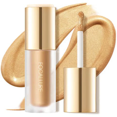 FOCALLURE Shimmer Liquid Highlighter, Smooth Cream Formula and Non-greasy Finish,Delivers a Natural Glow, Long Lasting Illuminator Highlighter Face Enhancing Makeup