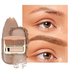 Oulac Waterproof Brown Eyebrow Powder Kit with Brow Brush 2 in1 Long Lasting Instant Eyebrow Pomade & Powder Natural Makeup for Sparse Brows 3.2 g/0.11 oz