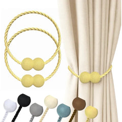 Hion Magnetic Curtain Tiebacks Black 2pcs, Curtain Holdbacks Hooks Holders