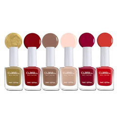 Claraline Nail Polish Set, 6 Trendy Colors, Non-toxic, Eco-Friendly, Quick Dry, All Seasons Skin Tones, Professional Manicure for Women and Girls