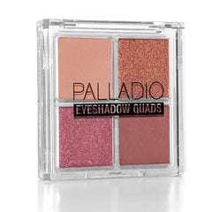 Palladio Eyeshadow Quads, Velvety Pigmented Blendable Matte, Metallic and Shimmer Finishes, Creamy Formula, Four Way Quad Eye Shadow Palette, Talc-Free