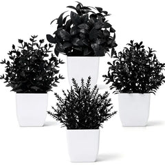 Der Rose 4 Pack 7 Mini Fake Plants, Artificial Plants for Bathroom Decor