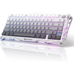 GravaStar Mercury K1 75% Wireless Mechanical Gaming Keyboard – Aluminum Alloy Exoskeleton, Hot-Swappable Gasket Mount, RGB Backlit