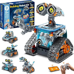 Sillbird Robot Building Kit with Remote Control for Boys Ages 8-14, STEM Coding Robotics Technic Toy Birthday Creative Gifts for Kids, Buildable 5in1 Models with 473 Pieces