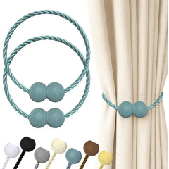 Hion Magnetic Curtain Tiebacks Black 2pcs, Curtain Holdbacks Hooks Holders