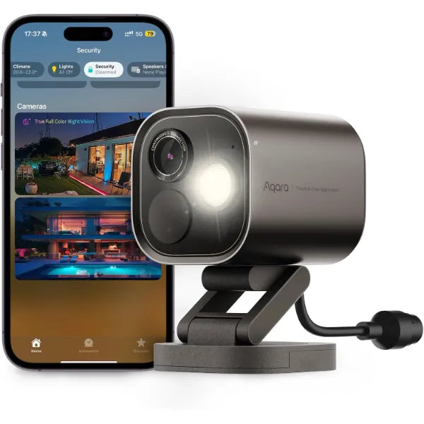 Aqara 4MP Camera Hub G5 Pro PoE, True Color Night Vision Security Camera Outdoor, HomeKit Secure Video, Thread Border Router, Local Detection, Thread/Zigbee, Supports Alexa, Google, Smartthings